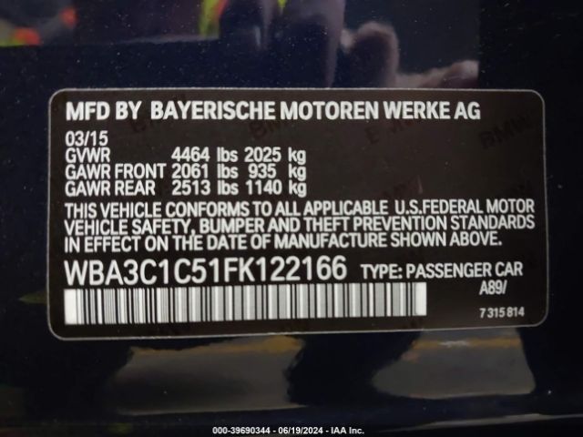 Photo 8 VIN: WBA3C1C51FK122166 - BMW 328I 