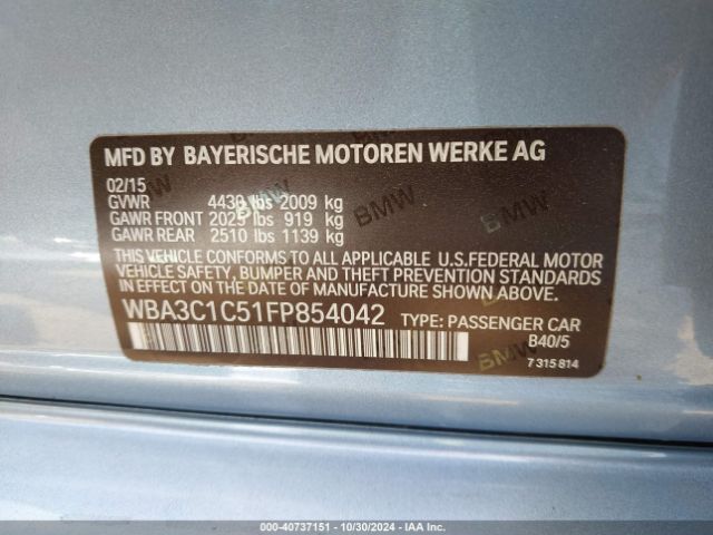 Photo 8 VIN: WBA3C1C51FP854042 - BMW 328I 