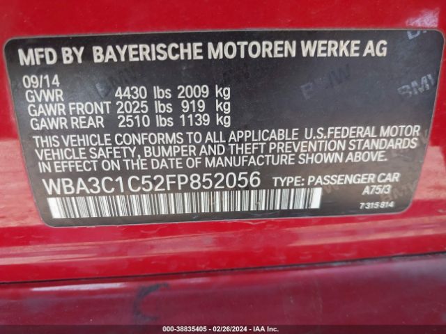 Photo 8 VIN: WBA3C1C52FP852056 - BMW 328I 