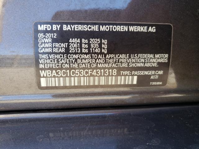 Photo 9 VIN: WBA3C1C53CF431318 - BMW 328 I SULE 