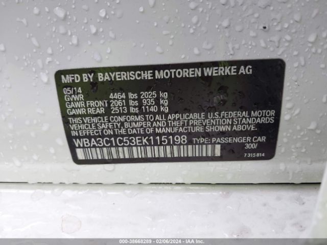 Photo 8 VIN: WBA3C1C53EK115198 - BMW 328I 