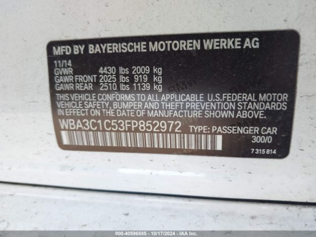 Photo 8 VIN: WBA3C1C53FP852972 - BMW 328I 