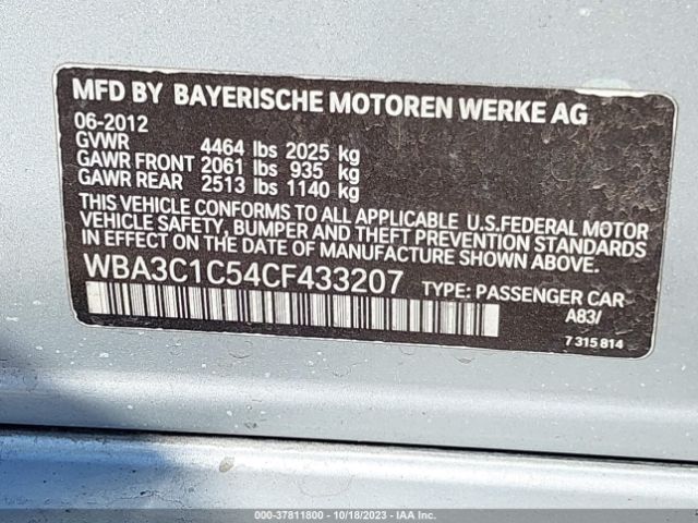 Photo 8 VIN: WBA3C1C54CF433207 - BMW 328I 