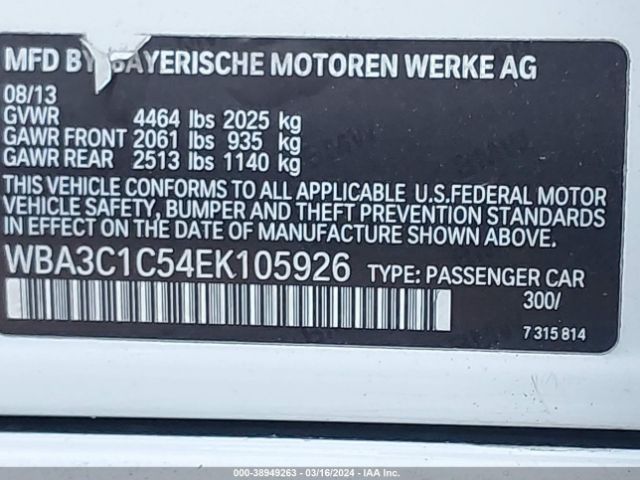 Photo 8 VIN: WBA3C1C54EK105926 - BMW 328I 