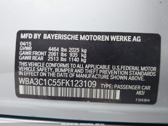 Photo 8 VIN: WBA3C1C55FK123109 - BMW 328I 