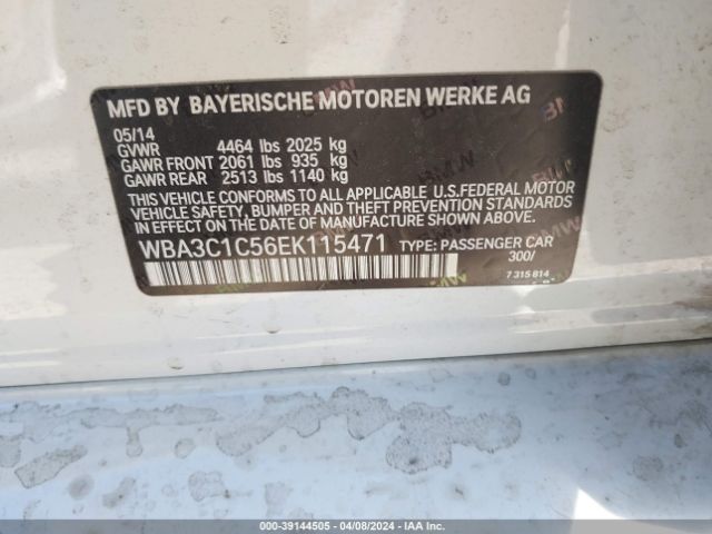 Photo 8 VIN: WBA3C1C56EK115471 - BMW 328I 