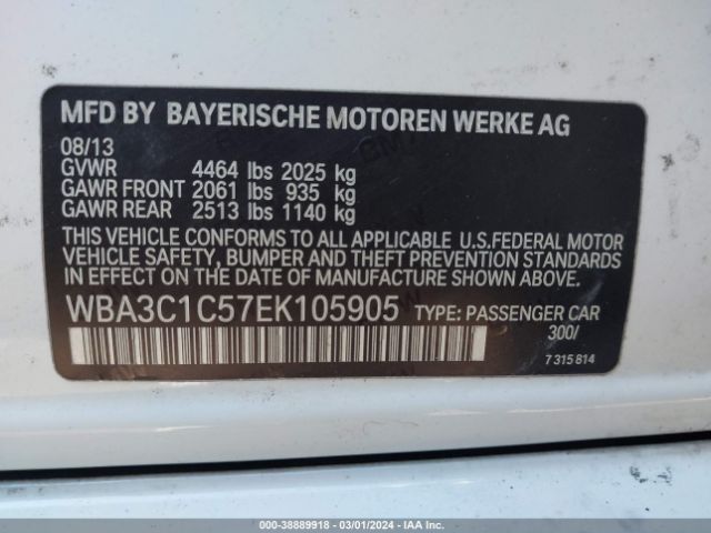 Photo 8 VIN: WBA3C1C57EK105905 - BMW 328I 