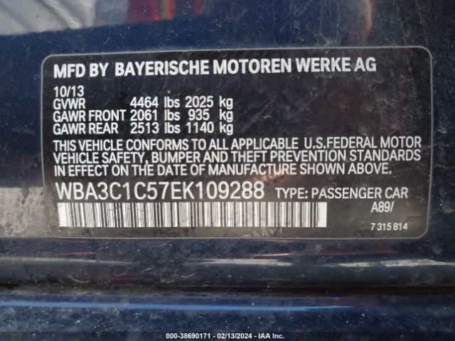 Photo 8 VIN: WBA3C1C57EK109288 - BMW 328I 