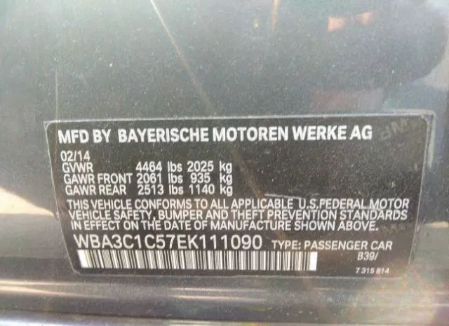 Photo 8 VIN: WBA3C1C57EK111090 - BMW 3 SERIES 