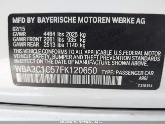 Photo 8 VIN: WBA3C1C57FK120650 - BMW 328I 