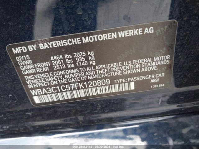 Photo 8 VIN: WBA3C1C57FK120809 - BMW 328I 