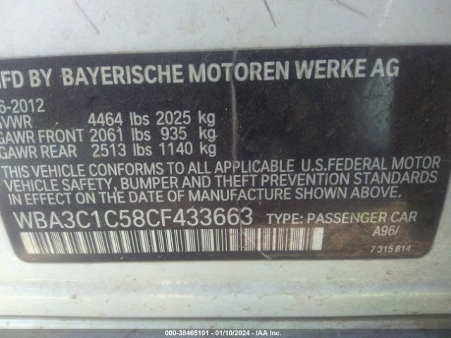 Photo 8 VIN: WBA3C1C58CF433663 - BMW 328I 