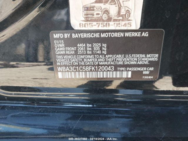 Photo 8 VIN: WBA3C1C58FK120043 - BMW 328I 