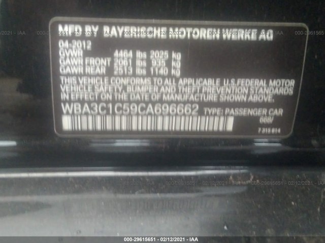 Photo 8 VIN: WBA3C1C59CA696662 - BMW 3 