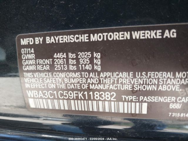 Photo 8 VIN: WBA3C1C59FK118382 - BMW 328I 