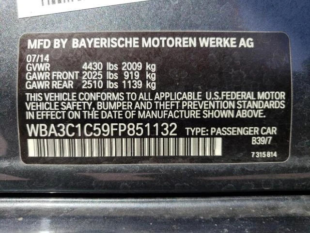 Photo 11 VIN: WBA3C1C59FP851132 - BMW 328 I SULE 