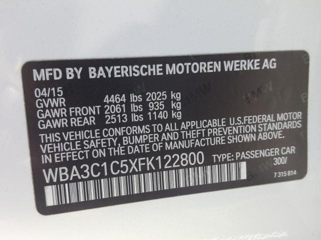 Photo 9 VIN: WBA3C1C5XFK122800 - BMW 328 I SULE 