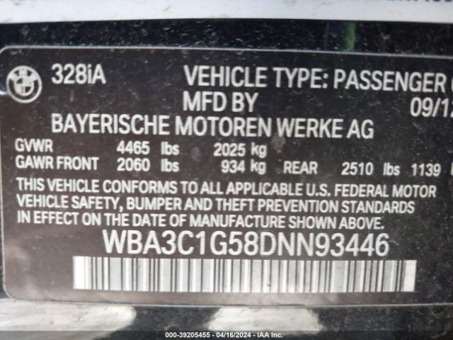 Photo 8 VIN: WBA3C1G58DNN93446 - BMW 328I 