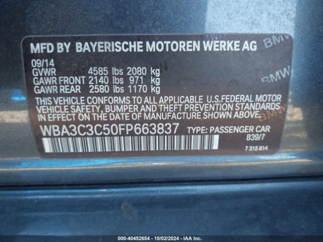 Photo 8 VIN: WBA3C3C50FP663837 - BMW 320I 