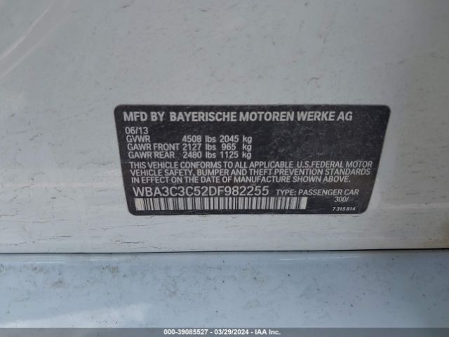 Photo 8 VIN: WBA3C3C52DF982255 - BMW 320I 