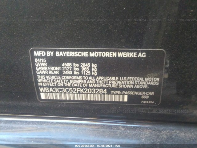 Photo 8 VIN: WBA3C3C52FK203284 - BMW 3 