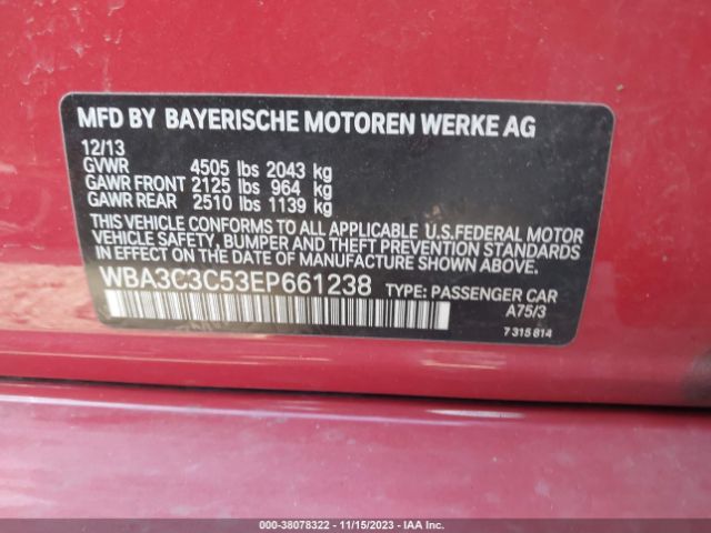 Photo 8 VIN: WBA3C3C53EP661238 - BMW 320I 