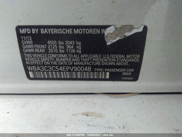 Photo 8 VIN: WBA3C3C54EPV90048 - BMW 3 