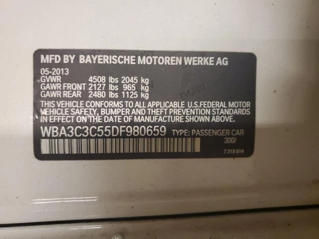 Photo 11 VIN: WBA3C3C55DF980659 - BMW 320 I XDRI 