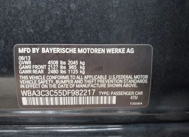 Photo 8 VIN: WBA3C3C55DF982217 - BMW 3ER 