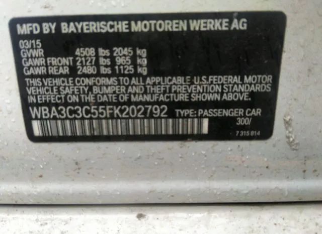 Photo 8 VIN: WBA3C3C55FK202792 - BMW 320I 