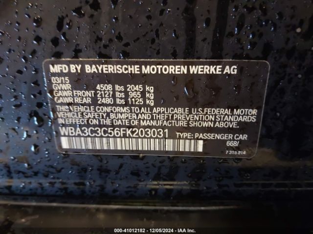 Photo 8 VIN: WBA3C3C56FK203031 - BMW 320I 