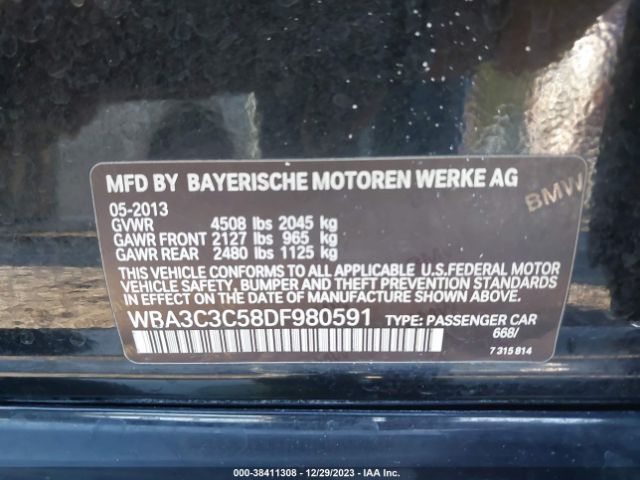 Photo 8 VIN: WBA3C3C58DF980591 - BMW 320I 