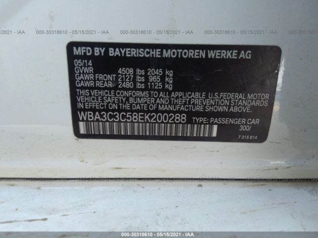 Photo 8 VIN: WBA3C3C58EK200288 - BMW 3 