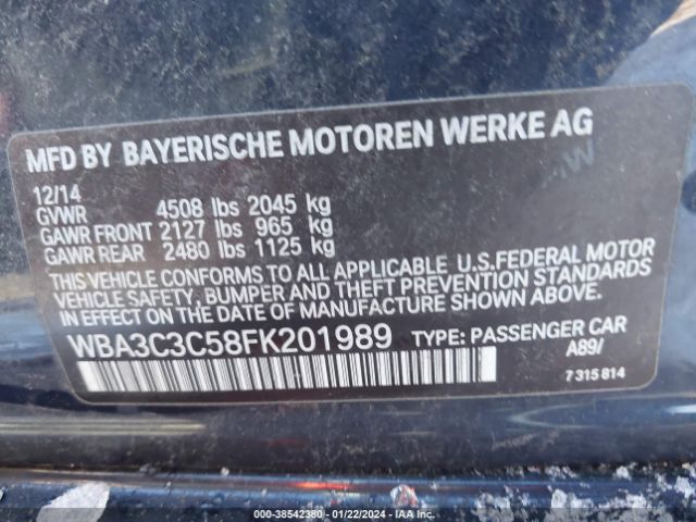 Photo 8 VIN: WBA3C3C58FK201989 - BMW 320I 