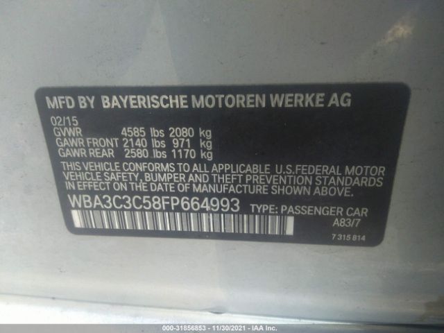 Photo 8 VIN: WBA3C3C58FP664993 - BMW 3 