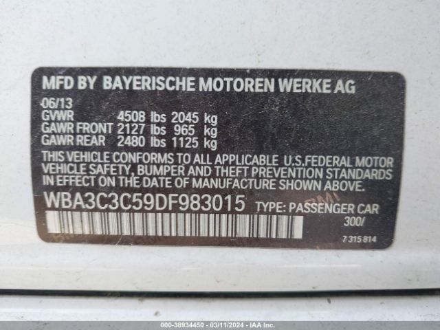 Photo 8 VIN: WBA3C3C59DF983015 - BMW 320I 