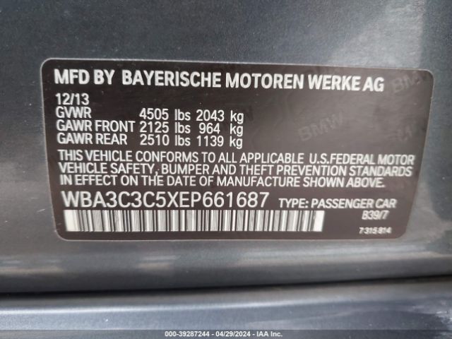 Photo 8 VIN: WBA3C3C5XEP661687 - BMW 320I 