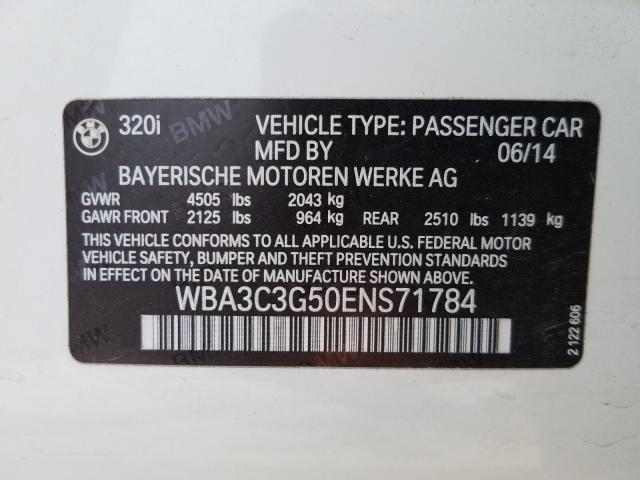 Photo 9 VIN: WBA3C3G50ENS71784 - BMW 320 