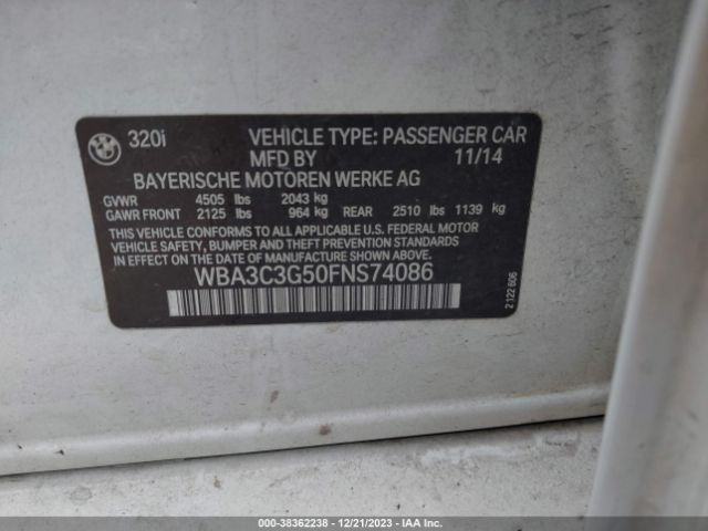 Photo 8 VIN: WBA3C3G50FNS74086 - BMW 320I 