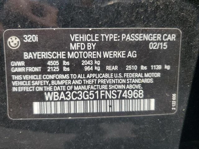 Photo 11 VIN: WBA3C3G51FNS74968 - BMW 320 I XDRI 