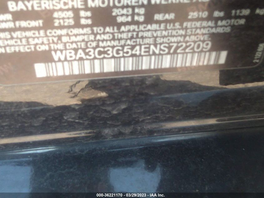 Photo 8 VIN: WBA3C3G54ENS72209 - BMW 320I 