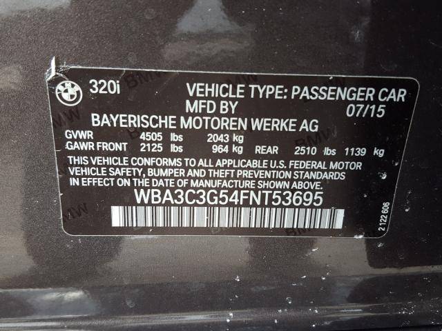 Photo 9 VIN: WBA3C3G54FNT53695 - BMW 320 I XDRI 