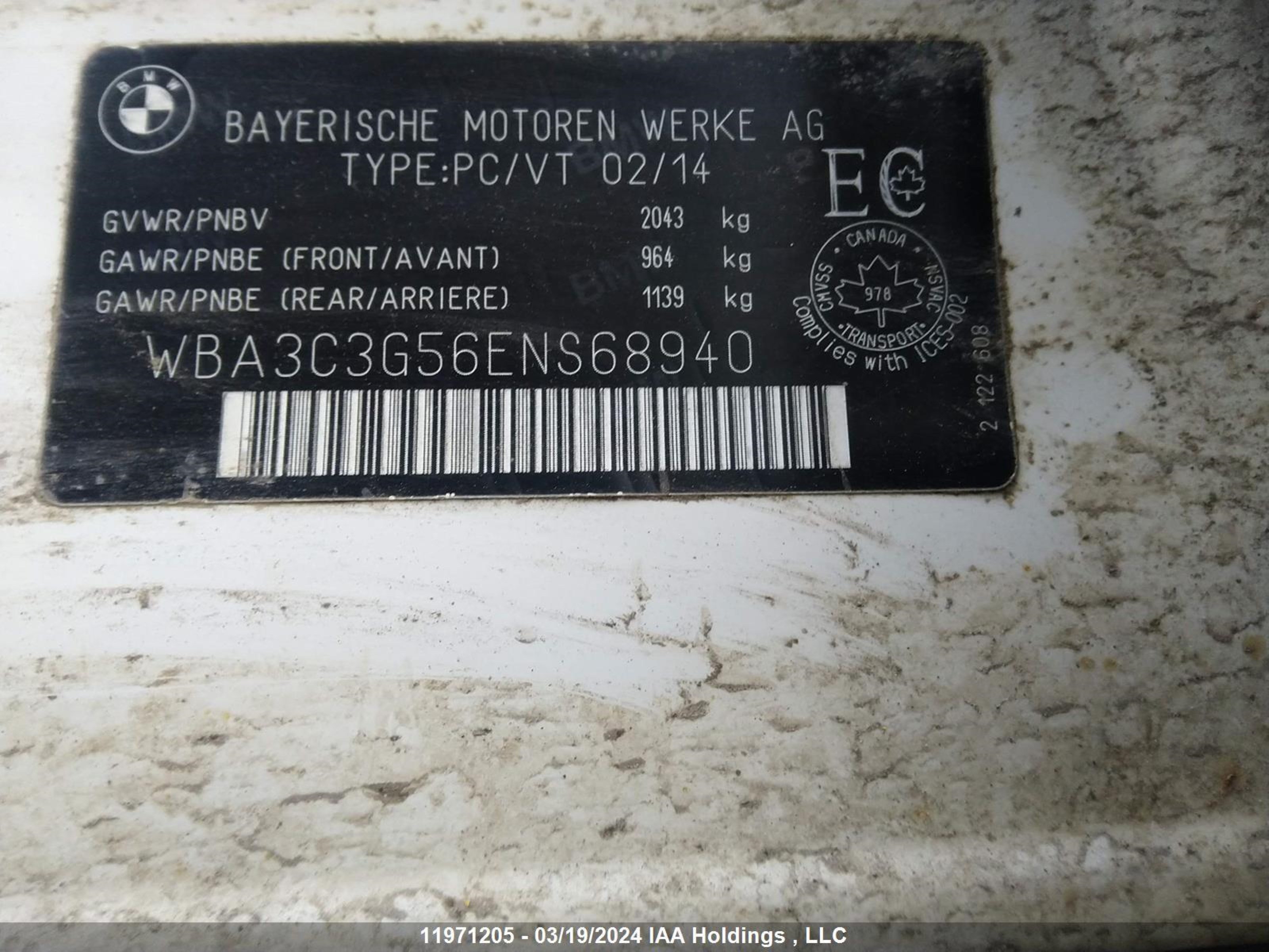 Photo 8 VIN: WBA3C3G56ENS68940 - BMW 3ER 