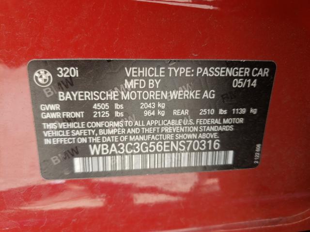 Photo 9 VIN: WBA3C3G56ENS70316 - BMW 320I XDRIVE 