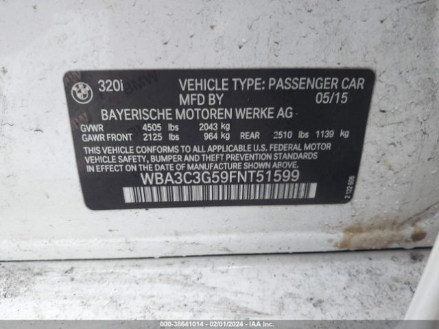 Photo 8 VIN: WBA3C3G59FNT51599 - BMW 320I 