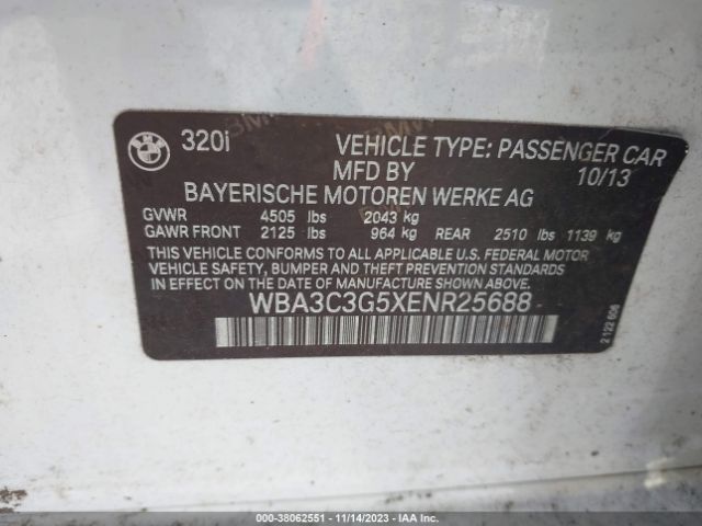 Photo 8 VIN: WBA3C3G5XENR25688 - BMW 320 