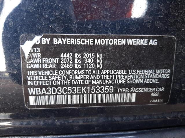 Photo 11 VIN: WBA3D3C53EK153359 - BMW 3 SERIES 