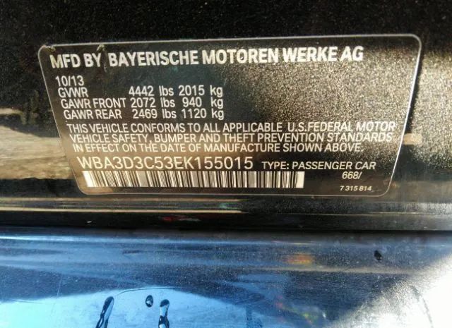 Photo 8 VIN: WBA3D3C53EK155015 - BMW 3 SERIES 