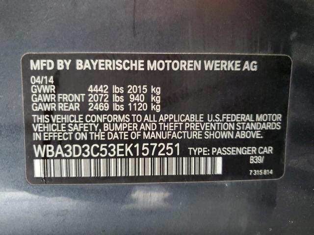 Photo 11 VIN: WBA3D3C53EK157251 - BMW 3 SERIES 