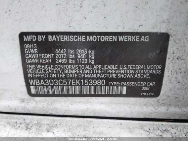 Photo 8 VIN: WBA3D3C57EK153980 - BMW 328D 